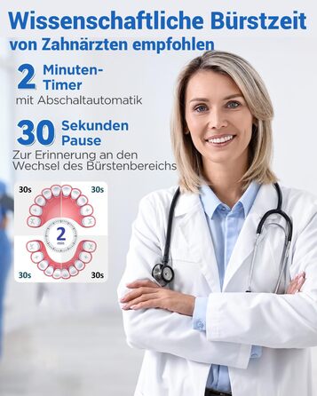 Обертова електрична зубна щітка для дорослих і дітей з 8 насадками, електрична зубна щітка з настінним тримачем та зарядною станцією, 5 режимів чищення та дорожній футляр, 60 днів роботи від акумулятора (Чорний)