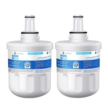 Фільтр для води холодильника GOLDEN ICEPURE, сумісний з Samsung DA29-00003F, DA29-00003G, Aqua Pure Plus Hafin, DA29-00003B, DA29-00003A, DA97-06317A, RFC1100A (2 шт., з наявним чеком) - RWF1100A (набір 2х1)