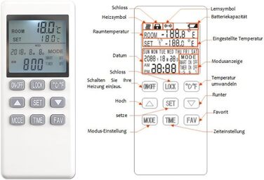Термостатичний розетник з РК-дисплеєм, пультом дистанційного керування, регулятором температури, для інфрачервоного опалення. Різні нагрівальні прилади. Термостатичний термостат з пультом дистанційного керування.