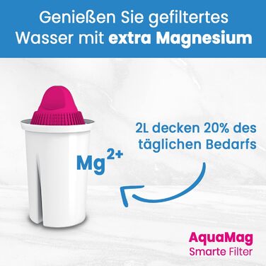 Скляний фільтр для води PearlCo 2L з 3 картриджами магнієвого фільтра - відфільтрована вода з магнієм через 5-ступеневу фільтрацію білого кольору