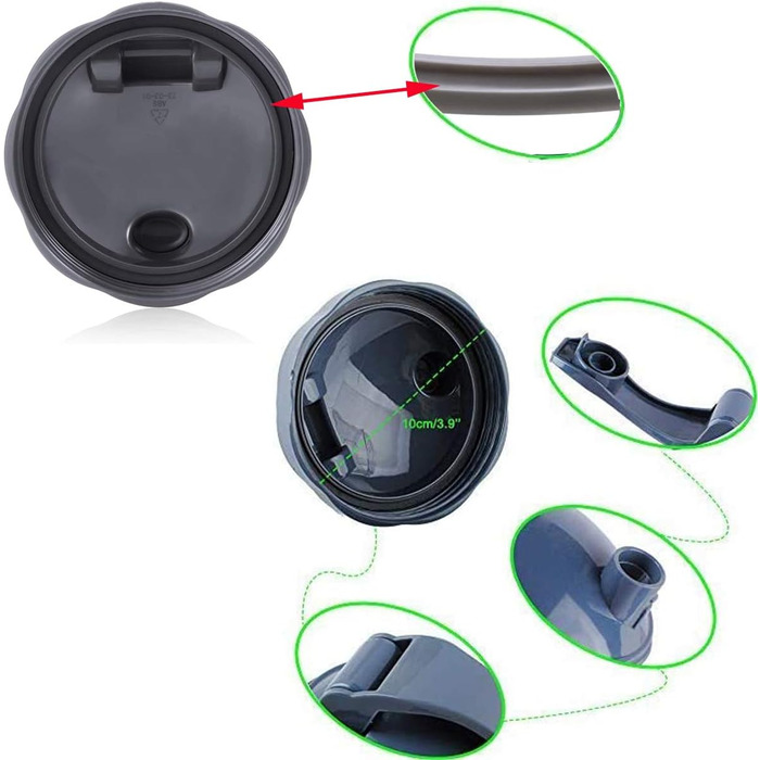 Запчастини для NutriBullet, 2 чашки по 0,9 л, 2 відкидні кришки, 2 прокладки та щітка для чищення для NutriBullet 600 Вт та 900 Вт (7 шт. )