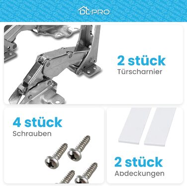 Петлі для холодильника DL-pro (2 шт.), сумісні з Bosch, Siemens, Miele, Neff, AEG, Electrolux (481147, 5546050, 407131425/8) - запчастини для вбудованих холодильників/морозильників