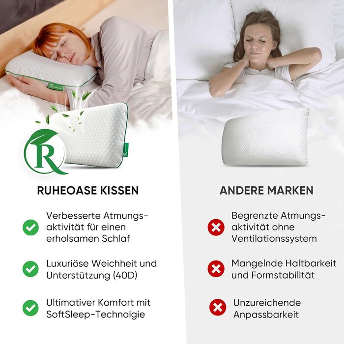 Ергономічна подушка для шиї (50x30 см), ортопедична подушка з піни з ефектом пам&39яті для здоров&39я з бамбукового вугілля з чохлом, подушка для сну на боці, спині та животі