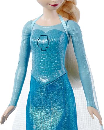 Іграшка Mattel Disney Frozen Льодяна королева, співаюча лялька Ельза в характерній сукні, співає Let's go з фільму Діснея Крижана королева, Подарунки для дітей, німецька версія HMG32 Лялька Ельза HMG32