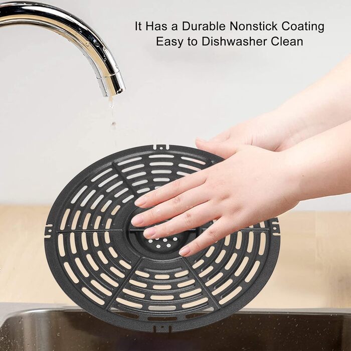 Змінна сковорода-гриль для фритюрниці, кругла, термостійка, з антипригарним покриттям, для фритюрниці, полиця, кошик, пластина для гриля, деко для хрустких продуктів, запасна частина Аксесуари для (22 см)