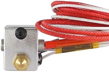 Комплект гарячого кінця V6 Повністю металевий тефлонова J-головка Bowden, сопло 0,4 мм, тефлонова трубка, вентилятор, силіконовий кожух, термопаста, зєднувач PC4-M6 Push-Fit 1,75 мм для 3D-принтерів Anycubic, Creality, Anet та інших. Комплект гарячого кін