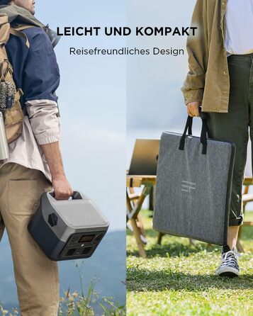 Портативна електростанція RIVER 2 MAX зі складною сонячною панеллю 160 Вт, сонячний генератор 512 Вт з LiFeP04, швидка зарядка за