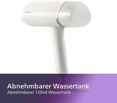 Портативний паровий випрямляч Philips серії 3000 - 1000 Вт, компактний та складаний, резервуар для води 120 мл, постійна потужніст