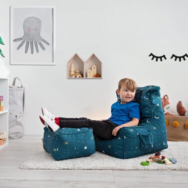 Дитяче крісло-мішок Ready Steady Bed з підставкою для ніг м'яке та безпечне сидіння для ігор вашої дитини ергономічне крісло для м