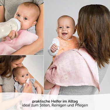 Набір дитячих муслінових пелюшок Makian 8 шт. 80x80 см - серветки для відрижки/марлеві серветки подвійного плетіння, м'які 100 бав