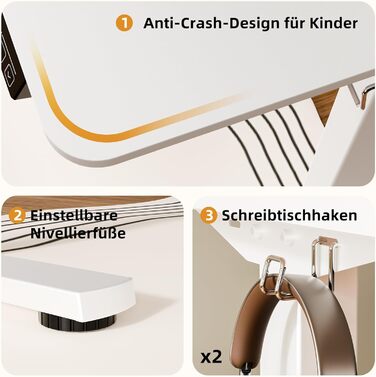 Електричний стіл з регульованою висотою 80x60 см (31,5&39x23,6&39), Стіл з регульованою висотою зі зрощеною стільницею (білий каркас біла стільниця) 80 x 60 см, білий