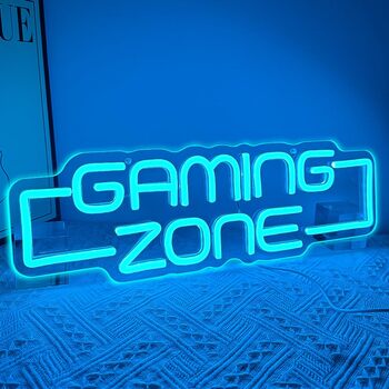 Неонова вивіска Gaming Zone, Неонова вивіска Game Zone для декору кімнати підліткових геймерів, Неонова вивіска з іграми для декору стіни, Світлодіодна неонова вивіска для геймерів, Подарунки для хлопчиків та дітей - A-Gaming zone1
