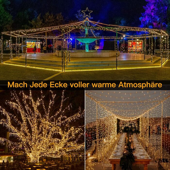 Казкові вогні на відкритому повітрі 80M 800LED, потужність казкових вогнів 8 режимів з таймером дистанційного керування, казкові в