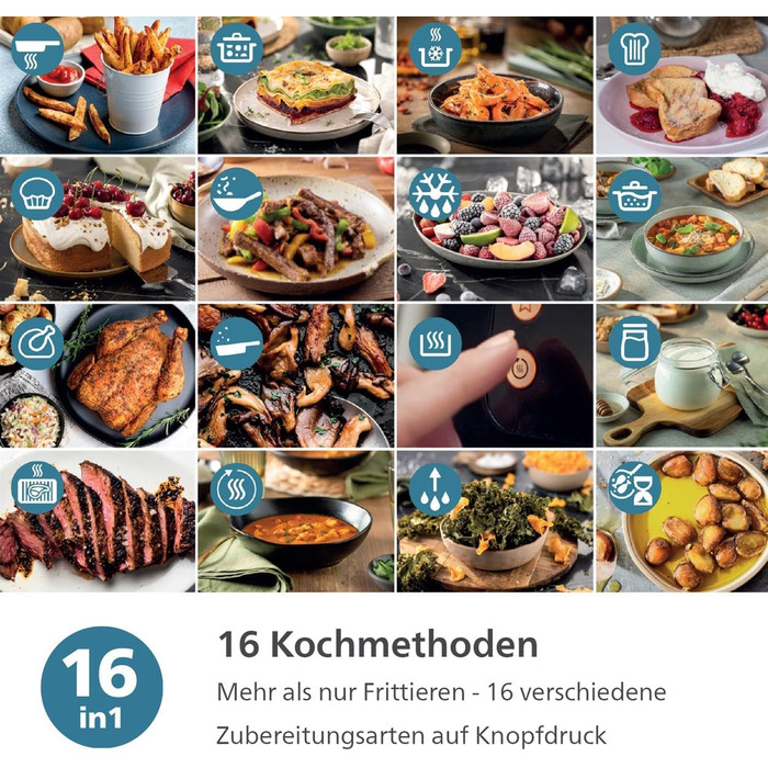 Фритюрниця Philips серії 3000 об'ємом 4,2 л, оглядове вікно, фритюрниця 16 в 1, технологія RapidAir Plus, менше жиру, додаток з ре