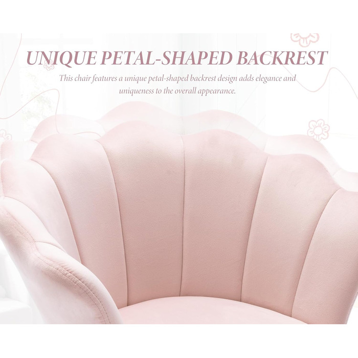 Оксамитове крісло для вітальні, крісло для туалетного столика із золотою основою, м&39який квітковий візерунок, крісло-шезлонг, крісло-реклайнер для вітальні/спальні, світло-рожевий