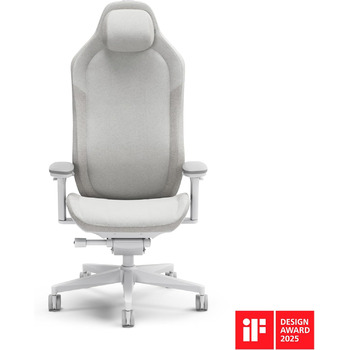 Геймерське крісло Fractal Design Refine Fabric Light - iF Design Award 2025 - Ергономічне офісне крісло з 4D-регульованими підлокітниками, високою спинкою, поперековою подушкою та преміальною тканиною Light Fabric