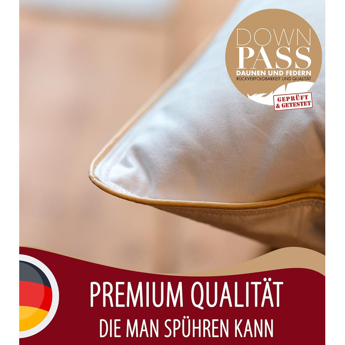 Пухова подушка 80 x 80 см - Подушка зі 100 пір&39яним наповнювачем - Подушка 80x80 см з бавовняним чохлом - Подушка для спокійного сну - Пухова подушка - Подушка - Подушка 80x80 см