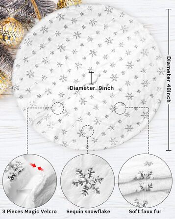 Різдвяна спідниця для ялинки 122 см COOLWUFAN