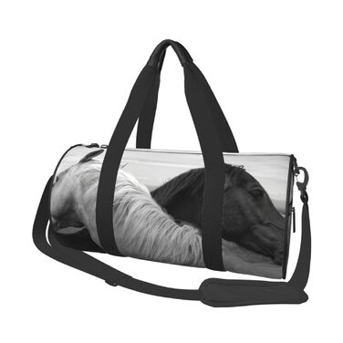 Спортивна дорожня сумка Білий кінь та Чорний кінь, унісекс, велика спортивна сумка-мішок