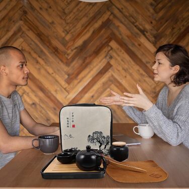 Чайний сервіс Кунг Фу з керамічного чайника Toyvian, 1 предмет, портативний, креативний, легко миється, для особистої колекції та сервірування столу, чорний