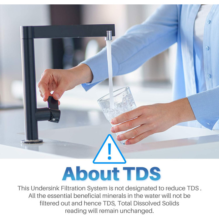 Система фільтрації води під раковиною, 20 000 літрів, надвисока місткість, головний кран під системою фільтрації води, видаляє 99 свинцю, фтор, неприємний смак, 0,5 мікрона, 5300A