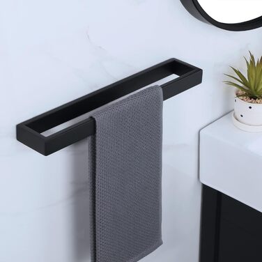 Тримач для рушників SAYAYO Чорний тримач для рушників для ванної кімнати Тримач для рушників для гостей Настінний тримач для рушників з нержавіючої сталі для ванної та кухні 40 см