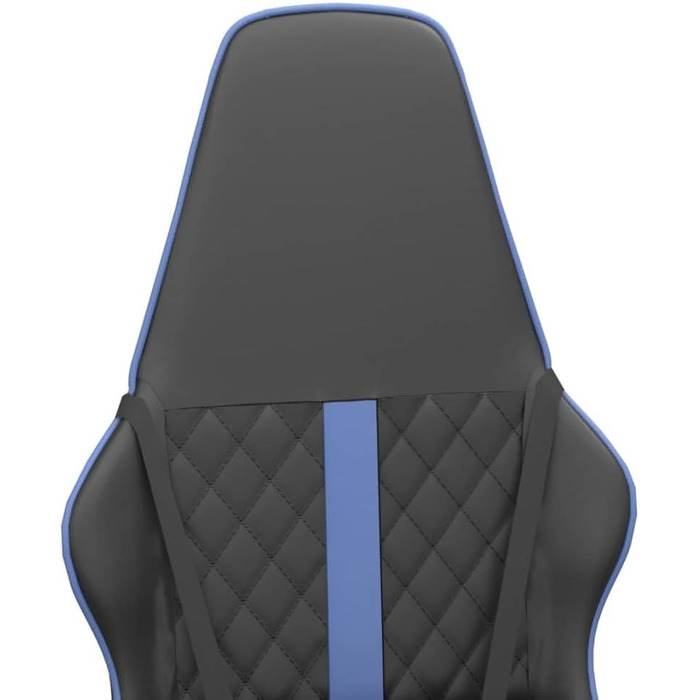 Геймерське крісло, чорно-синє, штучна шкіра, регульоване по висоті, обертове, з колесами, для офісу та ігор