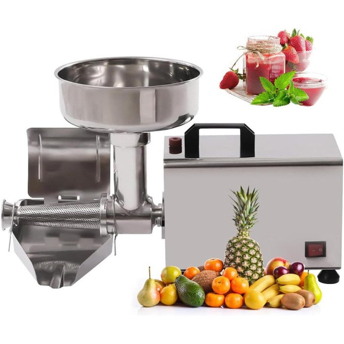 Електричний прес для фруктів, машина для просіювання, 90-160 кг/год, комерційне ситечко для харчових продуктів, соусник, нержавіюча сталь, інструмент для подрібнення помідорів