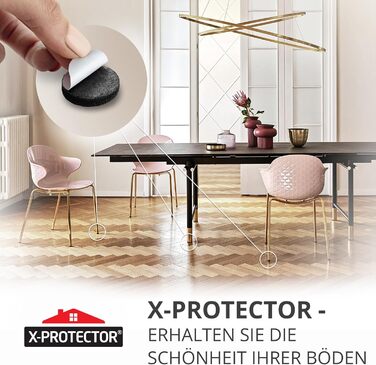 Набір самоклеючих повстяних накладок для меблів 235 шт, чорні X-Protector
