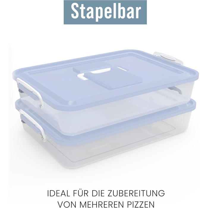 Коробка для тіста для піци Chef Pomodoro Коробка для піци Коробка для тіста для піци з кришкою Коробка для піци Контейнер для тіста для піци Аксесуари для піци Коробка для розстойки Деко для тіста (Синій, 35,6 x 27,9 см) Синій 35,6 x 27,9 см
