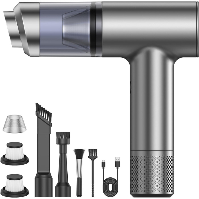 Стьобаний північний ручний пилосос, акумуляторний ручний пилосос 15000Pa USB-C Акумуляторний, міні-пилосос з безщітковим двигуном,