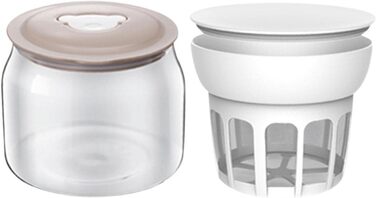 Сепаратор сироватки Sharplace з кришкою, ситечко для харчових продуктів, контейнер для горіхового молока, скло, фільтр для сита йогуртниціскляна пляшка