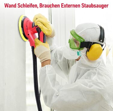 Орбітальна шліфувальна машина PioneerWorks, безщітковий двигун, 350 Вт і низька вібрація, 10000 об/хв, 150 мм для обробки деревини