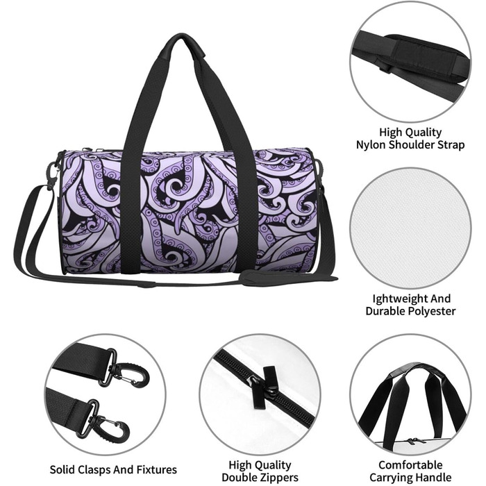 Спортивна сумка для подорожей, дизайн відьма, натхненний морем, чорний колір, універсальний розмір, дорожня сумка