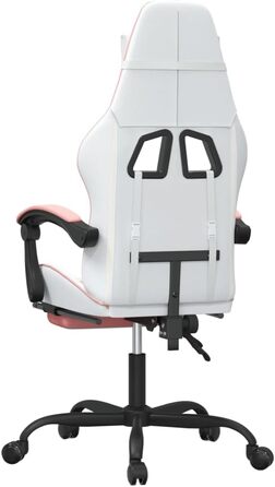 Обертове ігрове крісло з підставкою для ніг, біле та рожеве, штучна шкіра, меблі, крісло-реклайнер, крісло, письмове крісло для вітальні, спальні, модель 349564