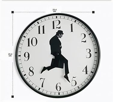 Настінний годинник TANKRIN Ministry of Silly Walks оригінальний декор для спальні, кухні та вітальні, креативний подарунок (чорний)