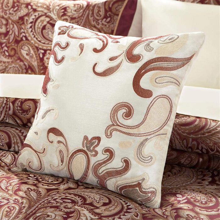 Затишний комплект ковдр Madison Park Aubrey, штучний шовк, жаккард, візерунок Пейслі, всесезонна пухова альтернативна постільна бі