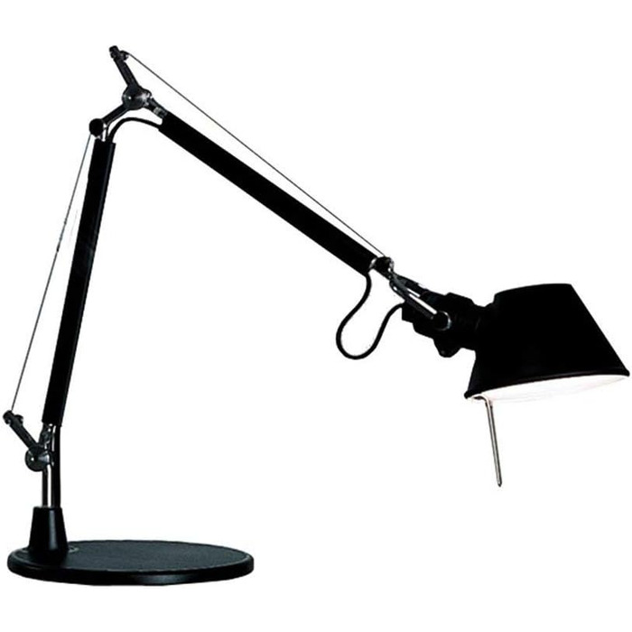 Настільна лампа Tolomeo Tavolo Micro чорна. Високоякісна настільна лампа з чорного лакованого алюмінію з основою столу ø17см. Зроблено в Італії, L 45 H 37 - макс. 73 см