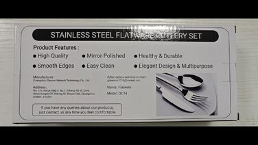 Набір столових приборів 36 шт. на 6 персон, Набір дзеркальних полірованих столових приборів Wildone Premium з нержавіючої сталі, м