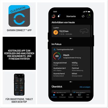 Мм) - смарт-годинник з GPS, 2-дюймовий AMOLED-дисплей, до 8 днів роботи від акумулятора, понад 100 спортивних програм, цілодобові функції для здоров&39я та благополуччя, телефонія, екранна клавіатура, карти, світлодіодний ліхтарик, 1 (51