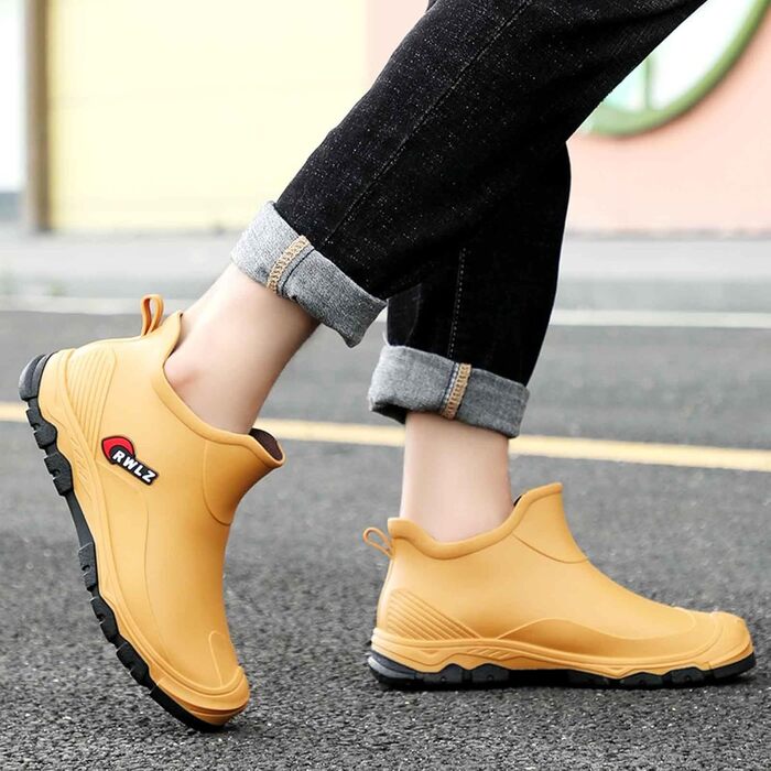 Чоловіче водне взуття/гумові чоботи, дощовик, ідеально підходить для дощових днів, ідеально підходить для весни та літа, універсальне взуття, для активного відпочинку, зручне, захисне, для подорожей та походів, розмір 40 EU, хакі