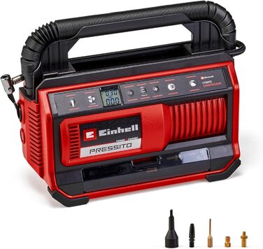 Гібридний компресор Einhell PRESSITO 18/25 Hybrid Power X-Change (18 В, живлення від кабелю або акумулятора, макс. 11 бар, у компл
