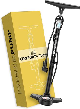 Насос DANSI COMFORT, підлоговий, до 12,4 бар/180 PSI, високоякісний матеріал, чорний