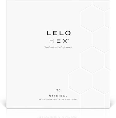 Презервативи LELO HEX для безпечного сексу та контрацепції, новий ультратонкий презерватив дарує додаткове задоволення, злегка змочені презервативи для чоловіків (36 упаковок), надзвичайно тонкі