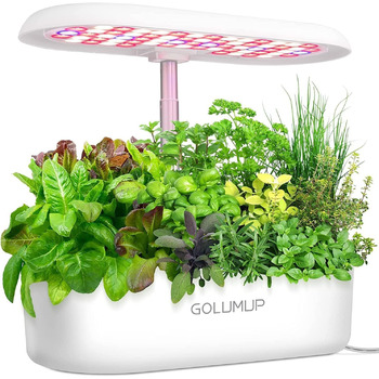 Гідропонна система вирощування GOLUMUP Розумний сад із автоматичним таймером, світлодіодною лампою для рослин 26 Вт і 12 стручками внутрішнього травяного саду, що регулюється по висоті до 50 см