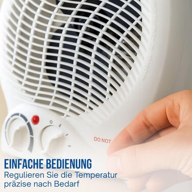 Мобільний вентилятор-обігрівач потужністю 2000 Вт з вентилятором - дуже тихий настільний обігрівач - портативний обігрівач з термостатом та 4-ступінчастим перемикачем - енергозберігаючий вентилятор (білий) Малий розмір