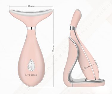 Електричний масажер для обличчя проти зморшок, масажер для зміцнення шкіри для обличчя та шиї, масажер для зміцнення шкіри обличчя, портативний акумуляторний USB-пристрій (рожевий)