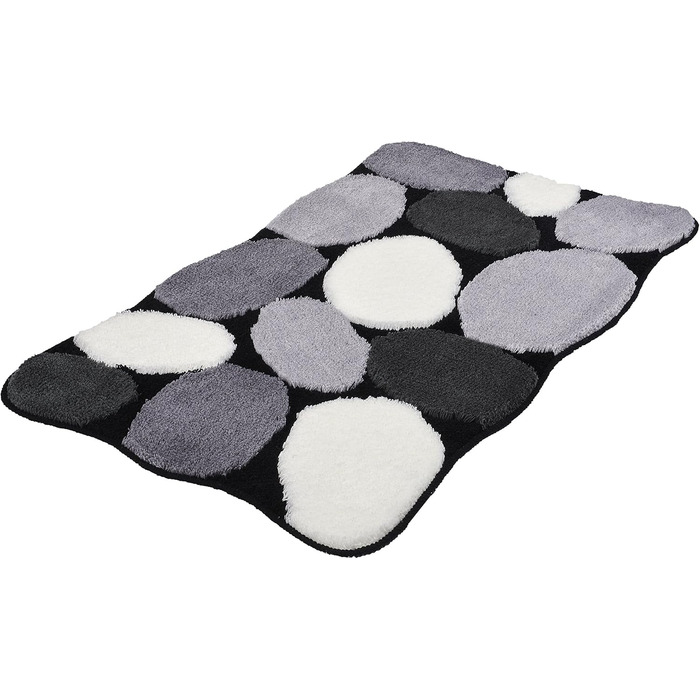 Килимок для ванної Kleine Wolke Stone, 60 x 100 см, чорний 60 x 100 см (прямокутний) Чорний
