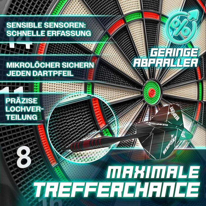 Професійний набір електронної мішені для дартсу з 12 дротиками 24 професійними стрілками 100 наконечниками для дротиків та аксесуарами Електронний автомат для дартсу для 1-8 гравців з 427 варіаціями Електронна мішень для дартсу зі світлодіодним дисплеєм