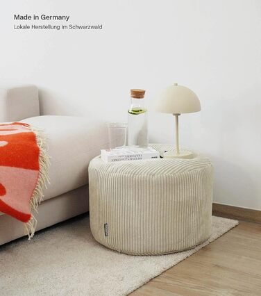 Пуф, табурет або пуф для ніг mokebo з вельвету 30x50 см Лінива весна, подушка для підлоги бежевого кольору, пуф для ніг, кругла тканинна подушка для сидіння для приміщень, пуф, пуф для сидіння, затишний та м&39який, з наповнювачем з EPS-бісеру 30x50 см, в